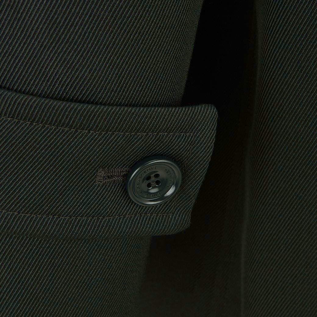 Shelton Green Twill Wool Raincoat for Men & Women - Waterproof Winter Coat with Hood, Classic Trench Coat Style for Outdoor, Commuting & Travel