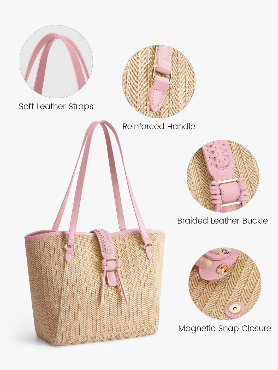 Stylish Marina Raffia Straw Tote Bag for Women - Eco-Friendly Beach Bag, Summer Shopping & Travel Accessory - Perfect for Pool Parties, Vacations & Daily Use