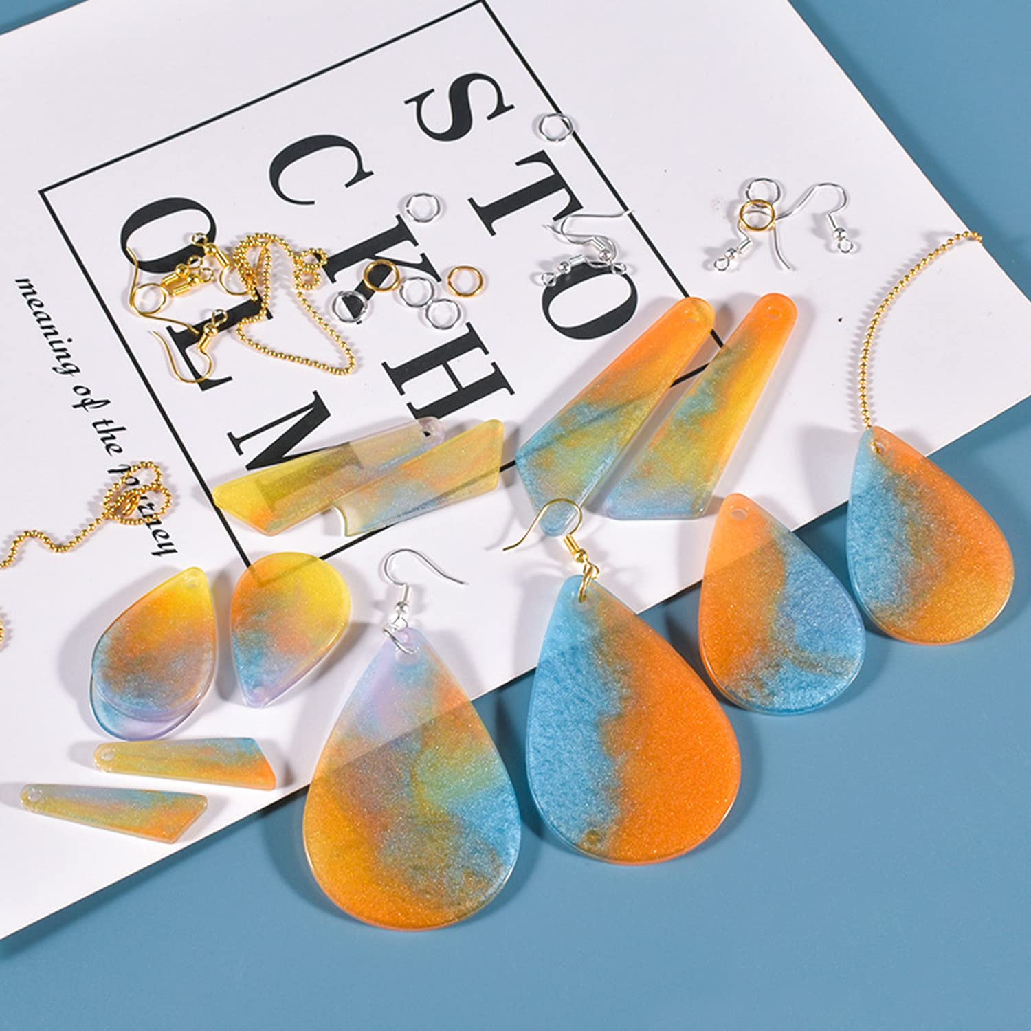 3 Pack Resin Earring Molds with Hooks & Jump Rings - DIY Silicone Jewelry Molds for Epoxy Casting, Pendants & Keychains - Perfect for Handmade Earrings, Gifts & Craft Projects