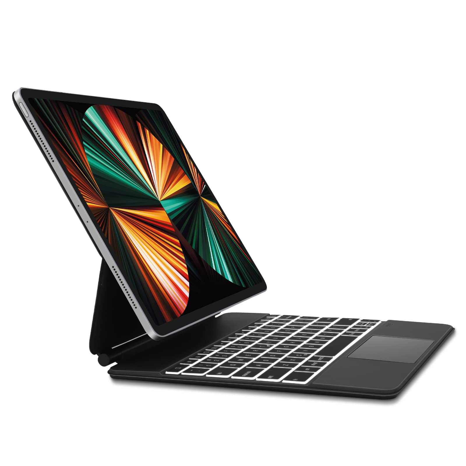 Magnetic Keyboard Case for iPad Pro 12.9 (5th/4th/3rd Gen) - Backlit Slim Wireless Bluetooth Keyboard with Trackpad | Folio Smart Cover & Rugged Tablet Case for iPad Pro 12.9 inch 2021 | Perfect for Work, Travel & Home Office Use