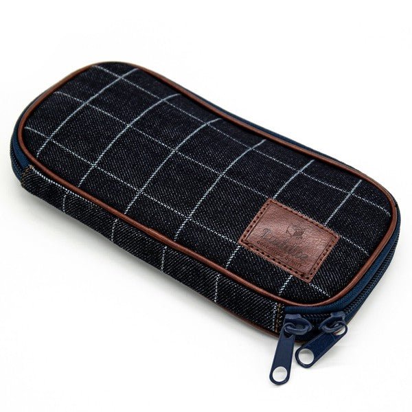 Round Zip Denim Pen Case - Durable Pencil Pouch for School, Office & Travel - Luddite Brand Organizer for Pens, Pencils & Art Supplies