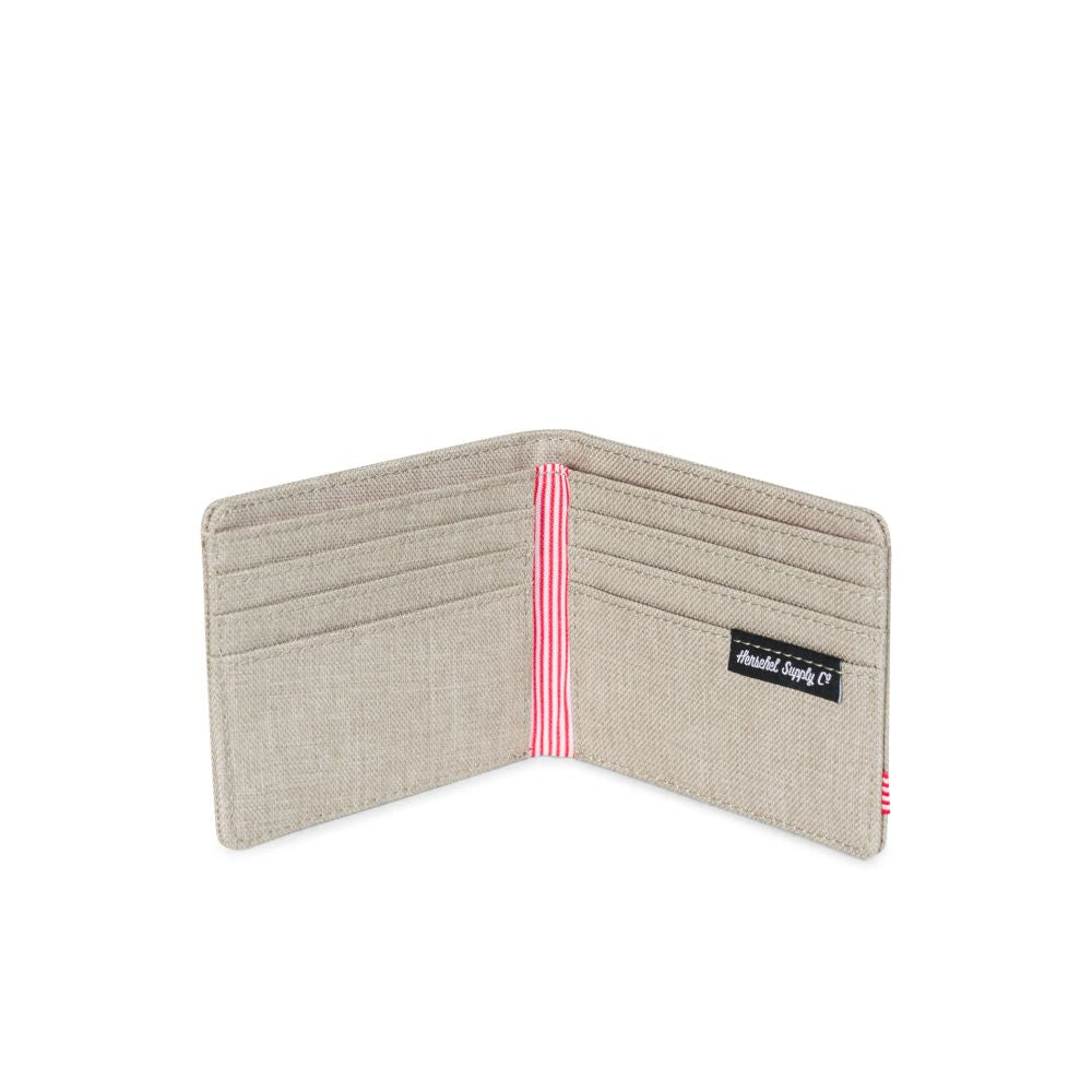 Herschel Roy Wallet - Slim RFID Blocking Bifold Wallet for Men - Light Khaki Crosshatch Design - Perfect for Everyday Carry & Travel Essentials