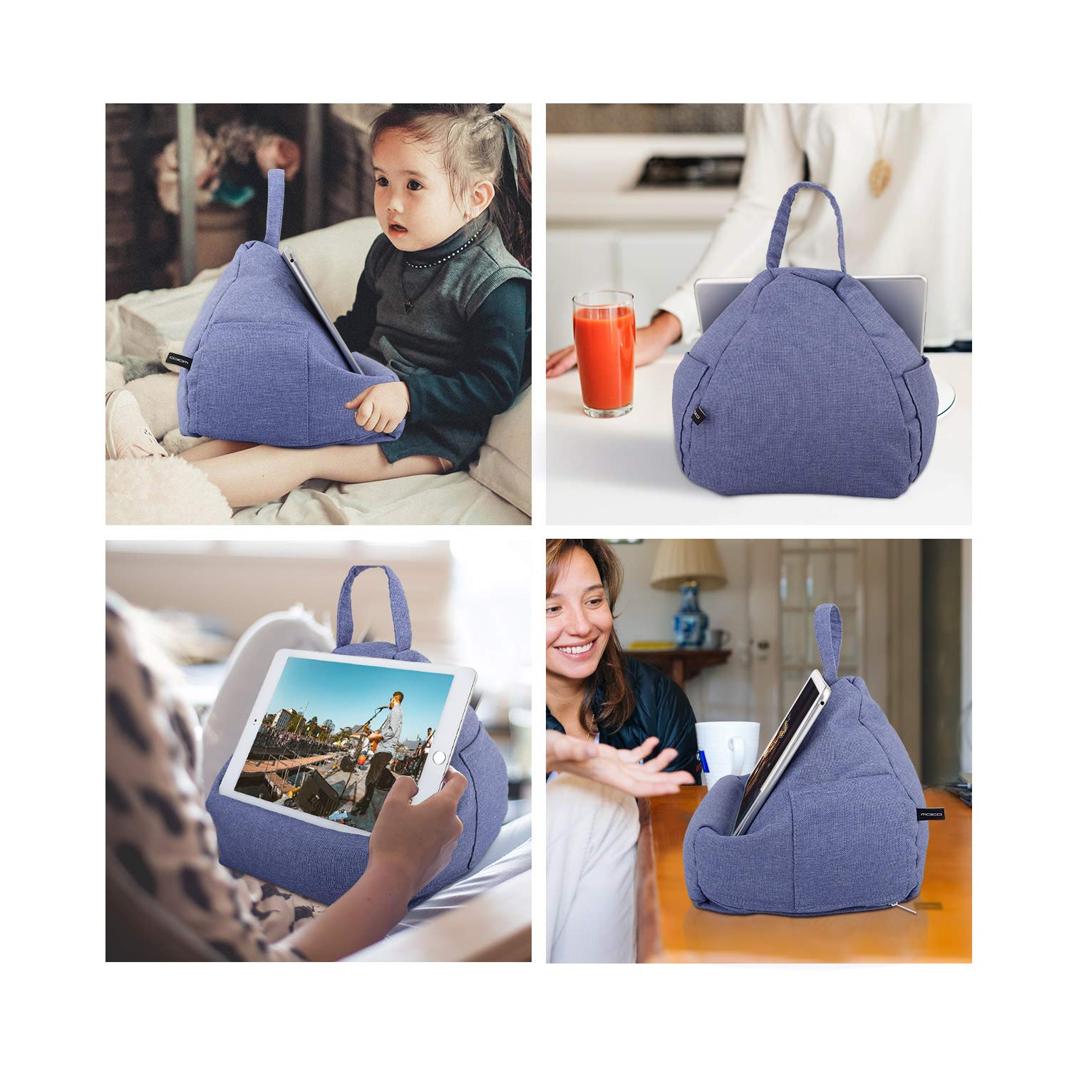 MoKo Tablet Pillow Stand - Adjustable Lap Pillow & Sofa Cushion Holder for iPad 10th Gen, iPad Pro 11 2022, iPad Mini 6, iPad Air 4/3, Galaxy Tab S6/S7 11