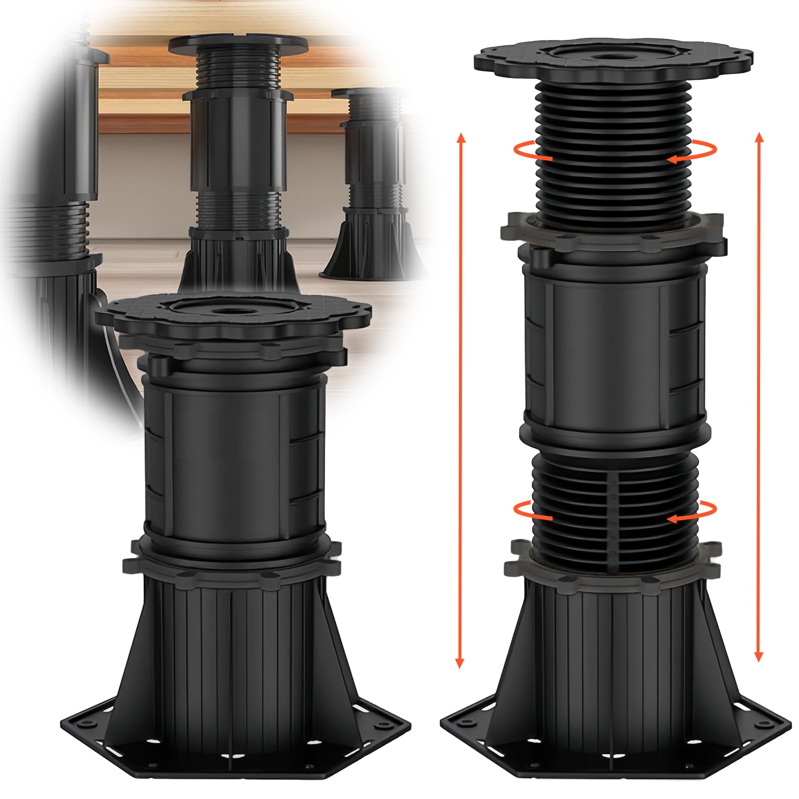 Adjustable Bed Support Legs 2Pcs - Bed Frame Center Support for Stability (8.5