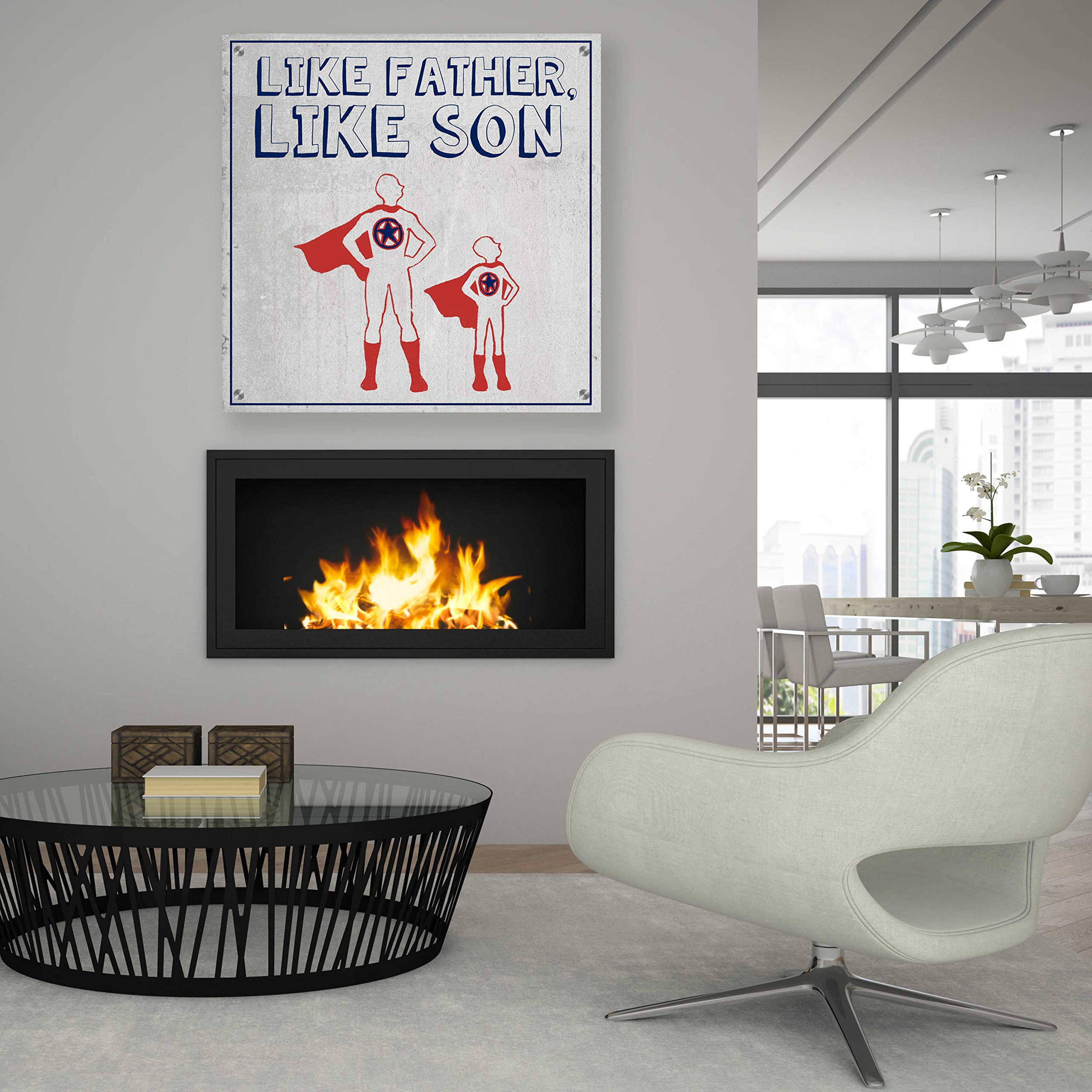 Epic Art 'Little Hero I' by Grace Popp - 36x36 Inch Acrylic Glass Wall Art Painting - Modern Home Decor for Living Room, Bedroom & Office