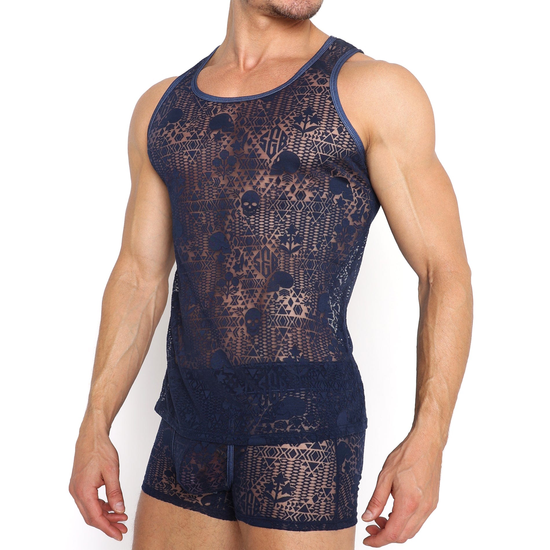 Skull & Bones Burnout Midnight Tank Top - Gothic Graphic Tee for Women & Men - Perfect for Concerts, Halloween & Casual Streetwear
