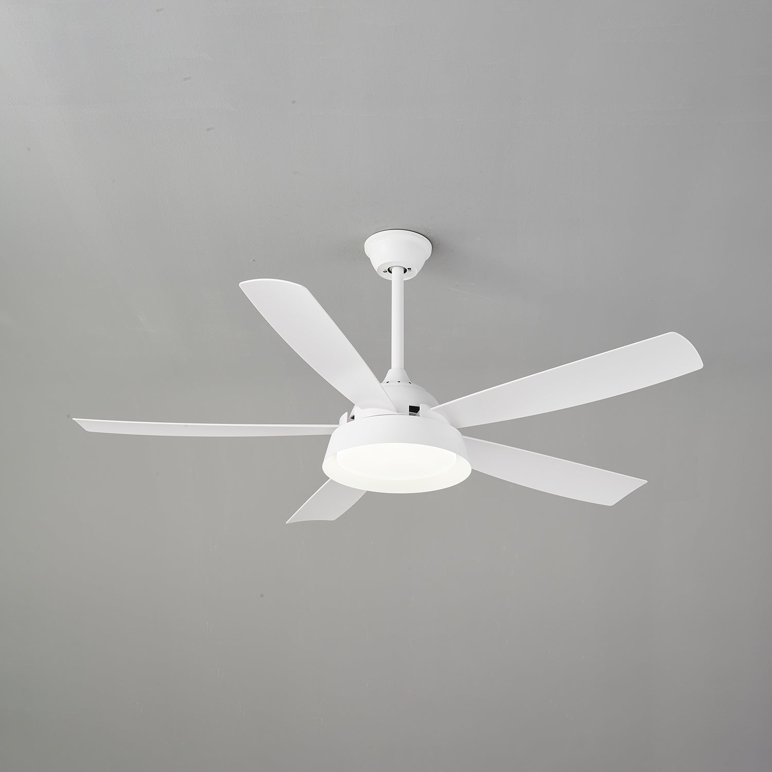 Elysian Ceiling Fan with Light Kit - 52 Inch Modern Flush Mount Fan - Quiet Reversible Motor - Energy Efficient LED Light - Perfect for Bedroom, Living Room & Home Office