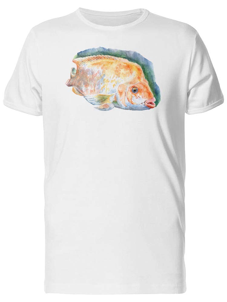 Smartprints Cool Orange Watercolor Fish T-Shirt for Men - Soft Cotton Graphic Tee for Casual Wear, Beach Outings & Summer Fashion