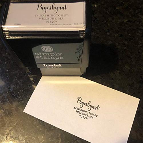 Personalized Script Self-Inking Address Stamp - Custom Return Address Stamp for Wedding Invitations, Business Mail & Home Office Use