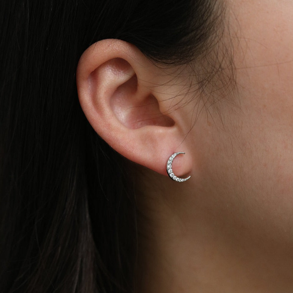 Crescent Moon Earrings for Women - Dainty Gold & Silver Hoop Earrings - Perfect for Everyday Wear, Parties & Gifts