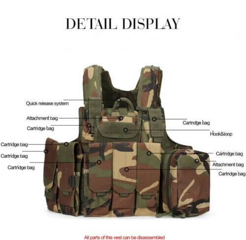 Tactical Molle Vest for Airsoft, Hunting & Outdoor Activities | Adjustable Ghost Combat Vest for Military & Police Use | Perfect for Tactical Gear & Equipment Attachment
