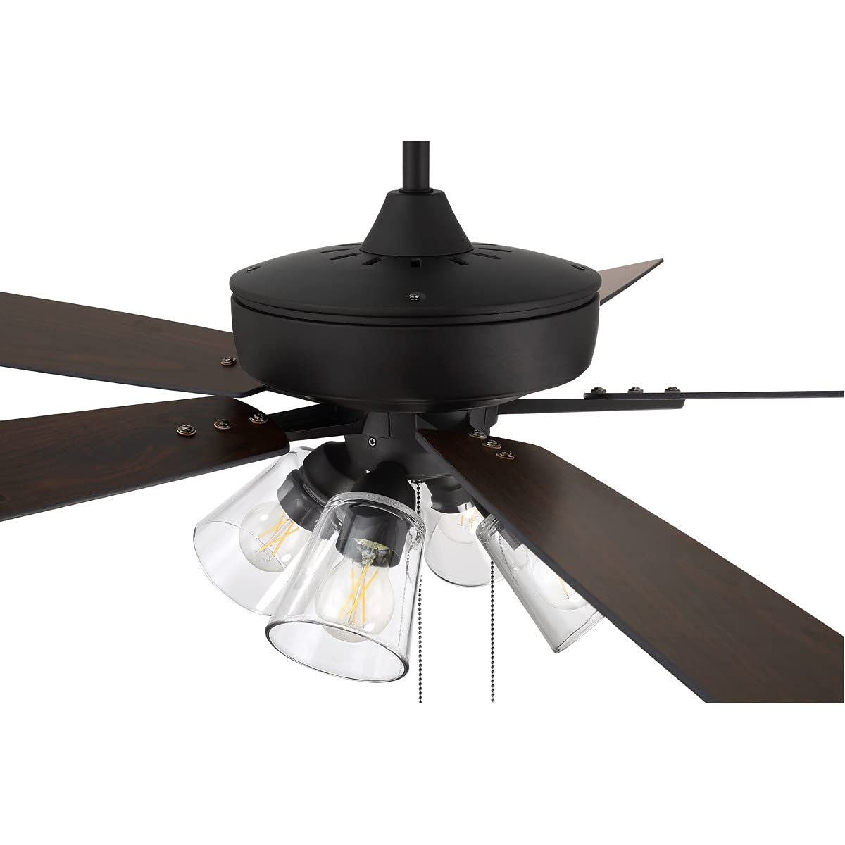 Craftmade S104ESP5-60ESPWLN 60 Inch Super Pro Ceiling Fan with LED Light Kit, Pull Chain Control & 5 Reversible Espresso/Walnut MDF Blades - Perfect for Living Room, Bedroom or Outdoor Covered Patio