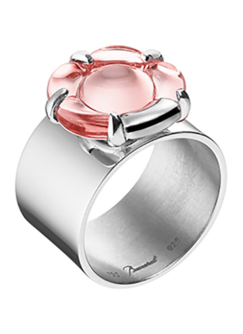 B Flower Band Ring - Elegant Floral Design Women's Jewelry for Everyday Wear & Special Occasions