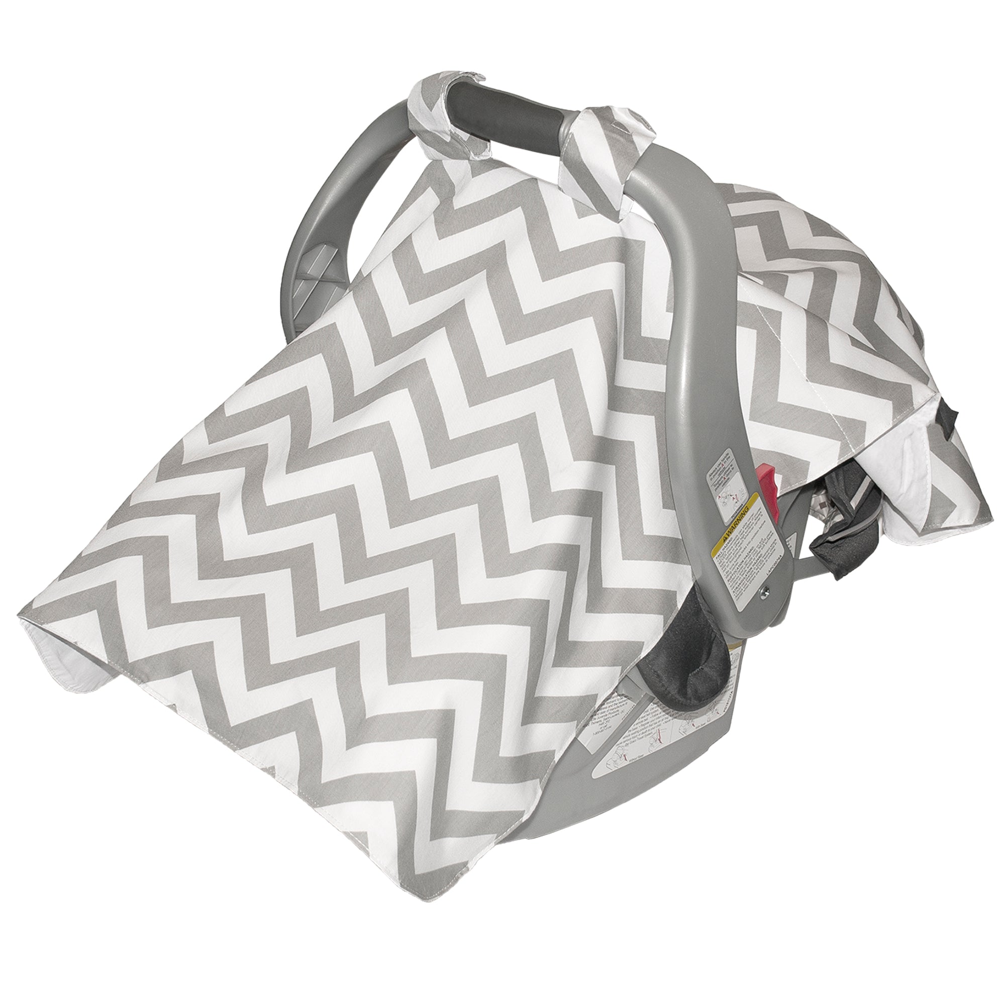 Grey Chevron Infant Car Seat Cover - Soft, Breathable & Adjustable for Baby Safety - Perfect for Travel, Daily Commute & Outdoor Adventures