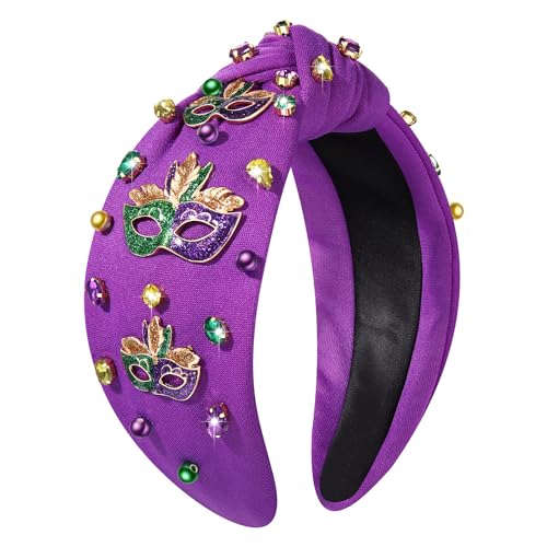 Mask Mardi Gras hairband purple