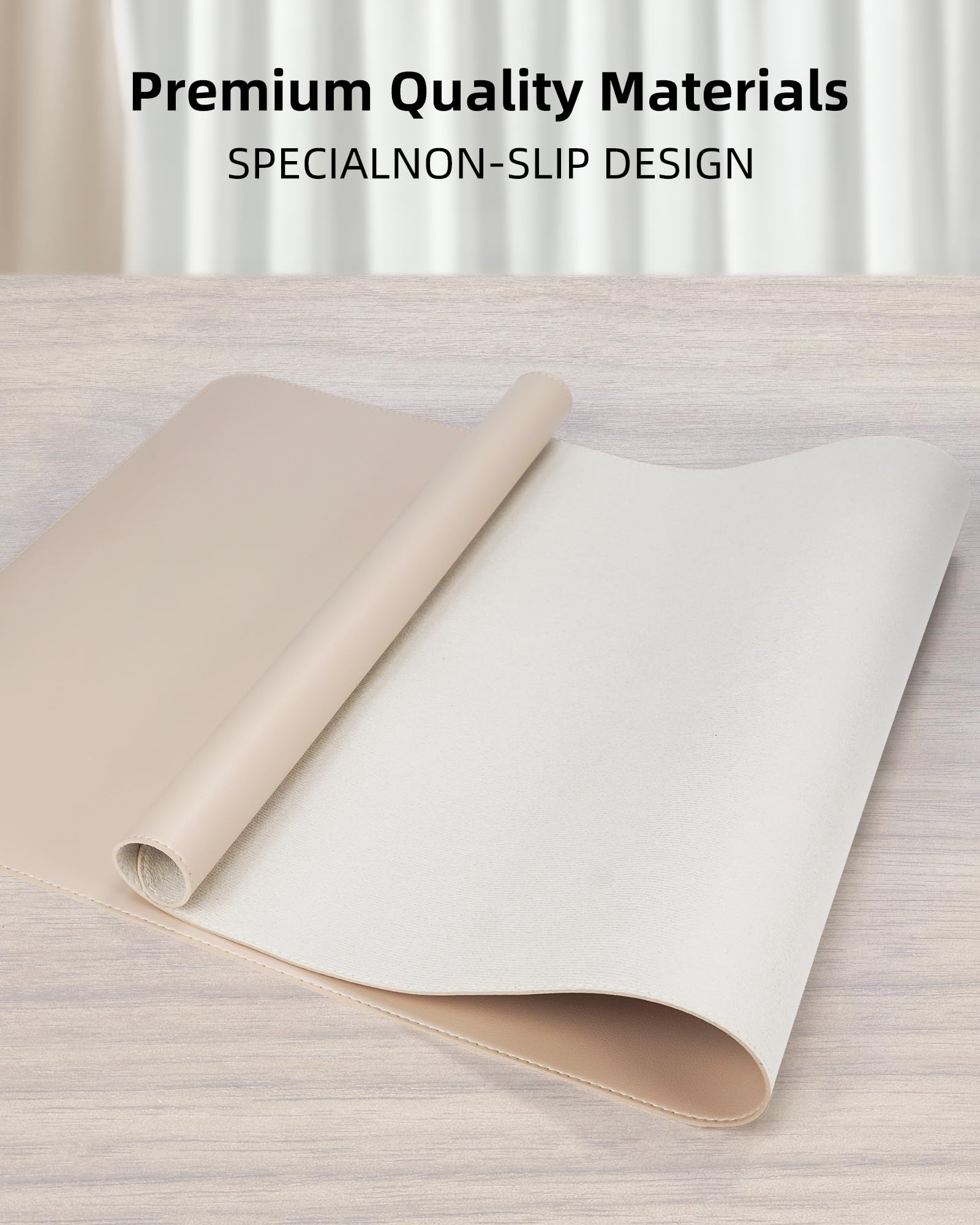 Premium PU Leather Desk Protector - Large Non-Slip Waterproof Mouse Pad & Blotter Mat for Office & Home Workspace (36