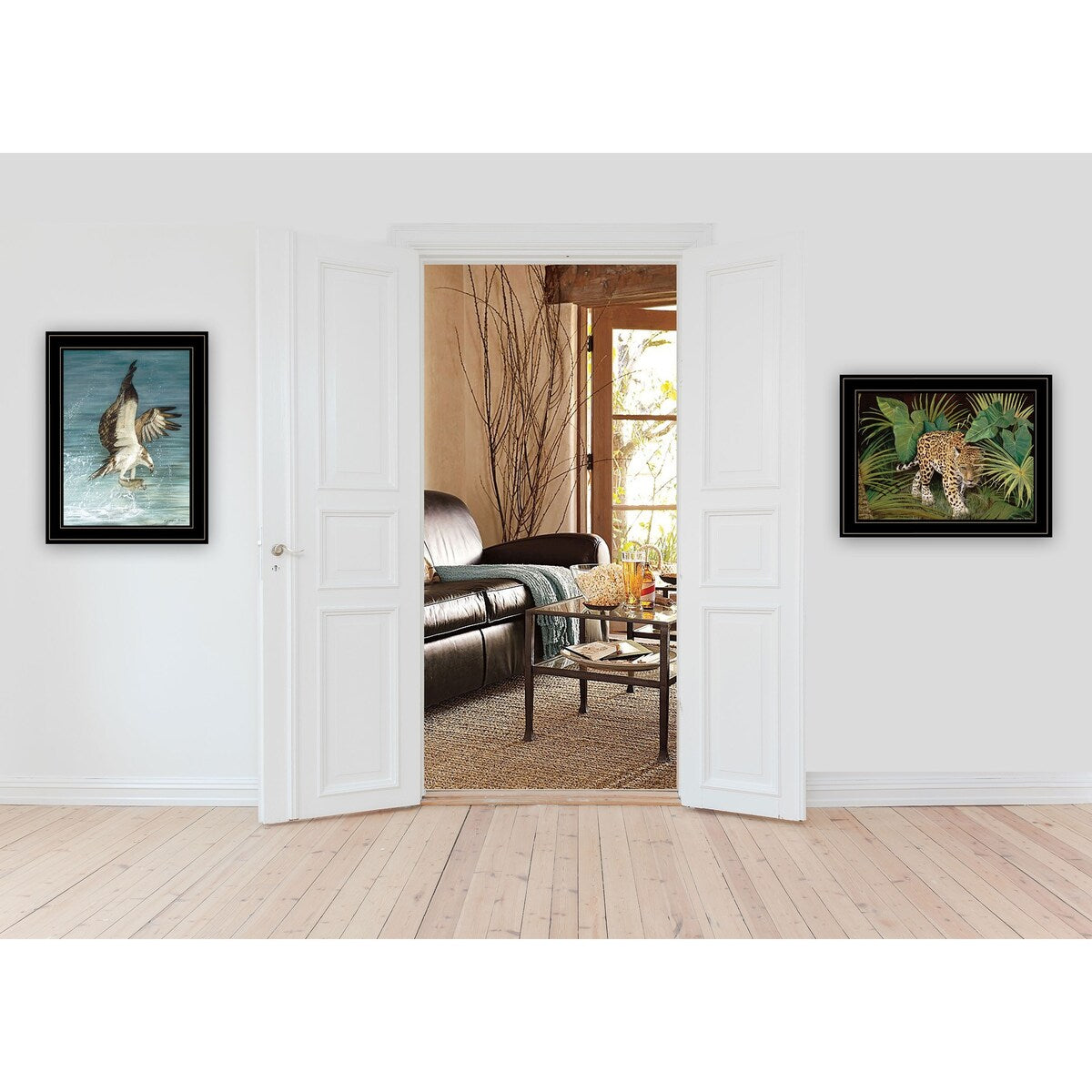 Beautiful Hunters 2-Piece Vignette Wall Art by Jacquee Krause - Black Framed Canvas Prints for Living Room, Bedroom & Office Decor