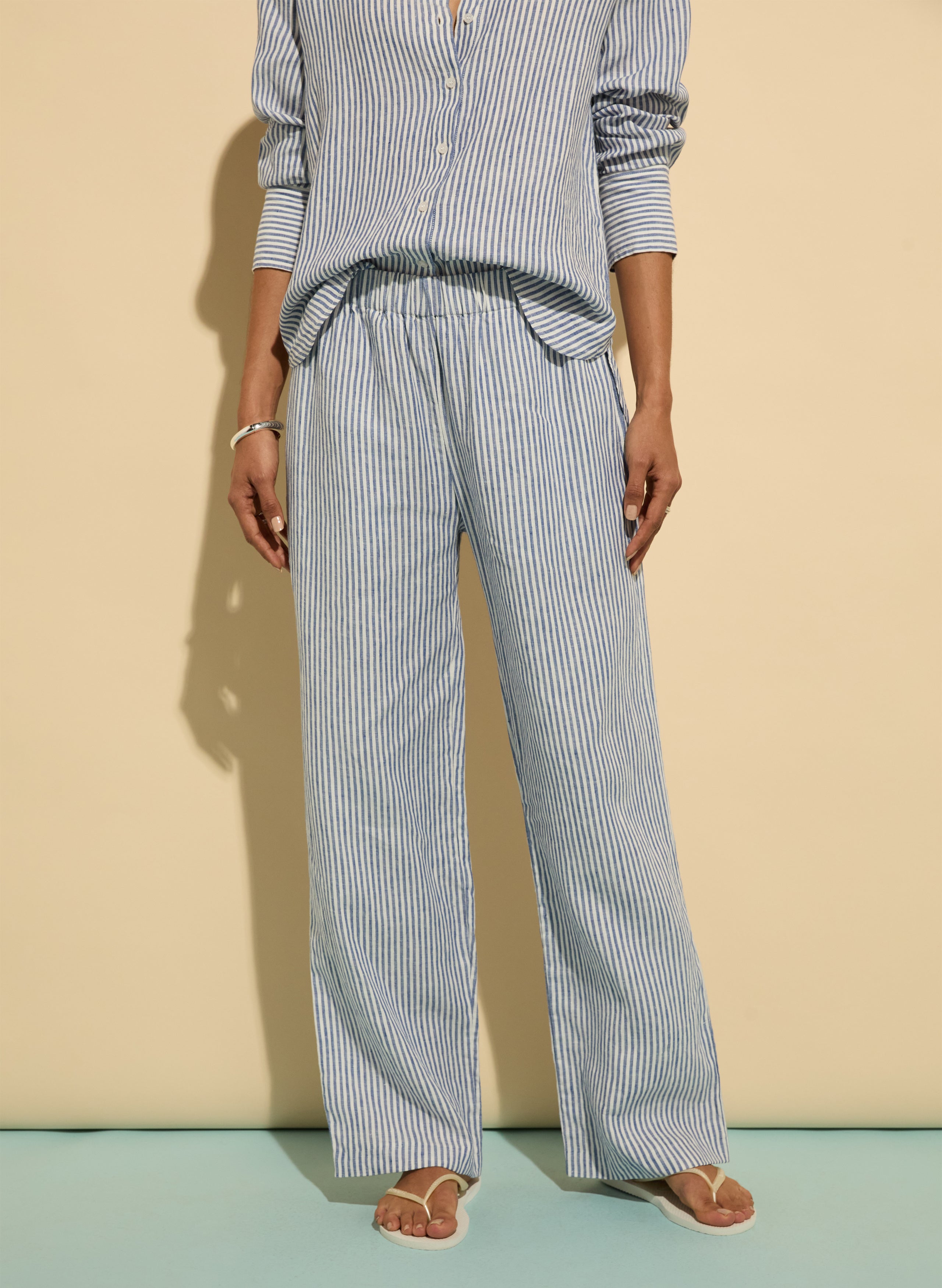 Doretta Women's Linen Pants - Soft Breathable High Waisted Wide Leg Trousers for Summer, Travel & Casual Wear