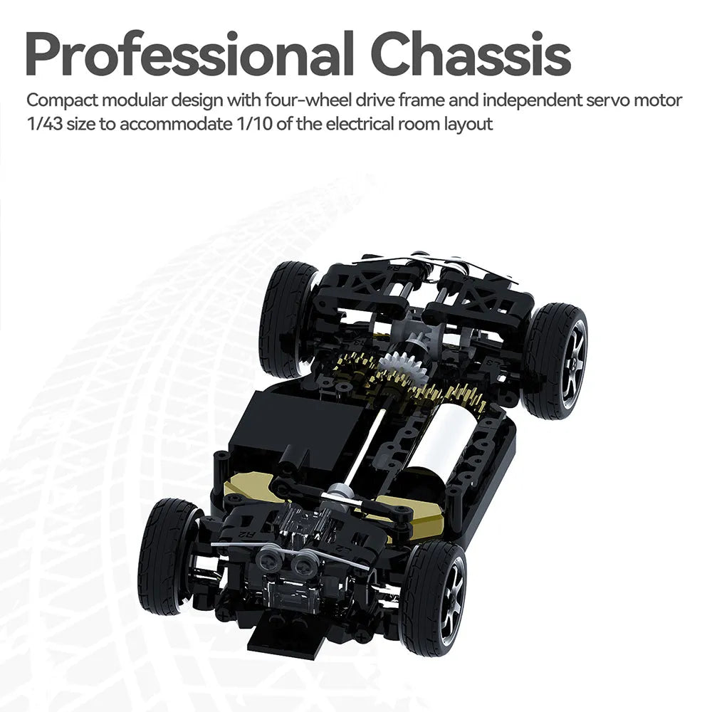 SNICLO Racing MIX GO CA34 1/43 Scale FPV AWD RC Drift Car - Full Time 4WD, 5.8G FPV Goggles Included - Perfect for Indoor Racing, Drift Competitions & FPV Enthusiasts