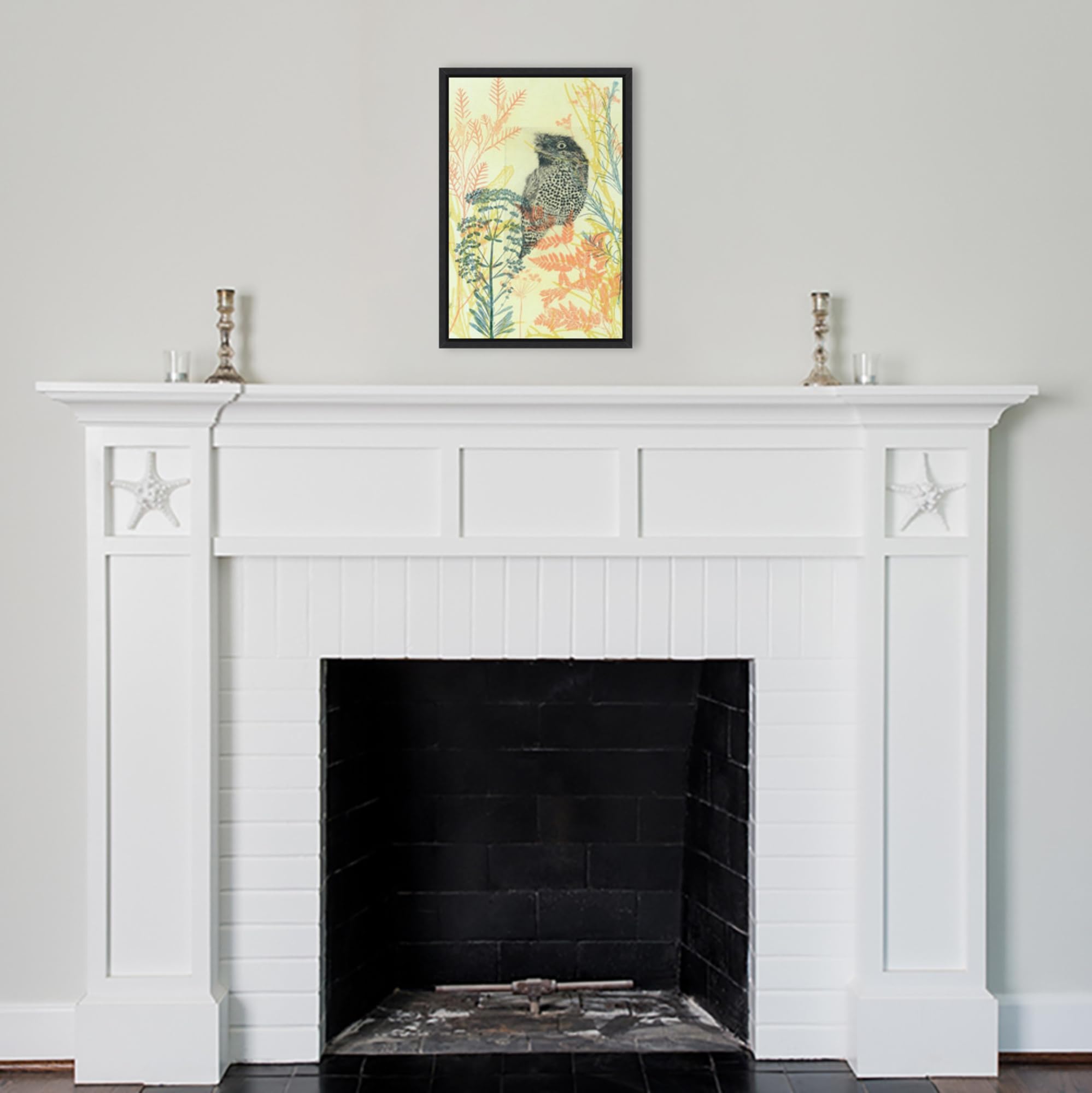 Amanti Art Framed Canvas Wall Art - 23x16 Friendly Tawny Frog by Trudy Rice, Animal Painting for Modern Home Decor, Ready-to-Hang Framed Artwork for Living Room, Bedroom, Bathroom & Kitchen - Perfect Gift for Nature Lovers & Home Styling