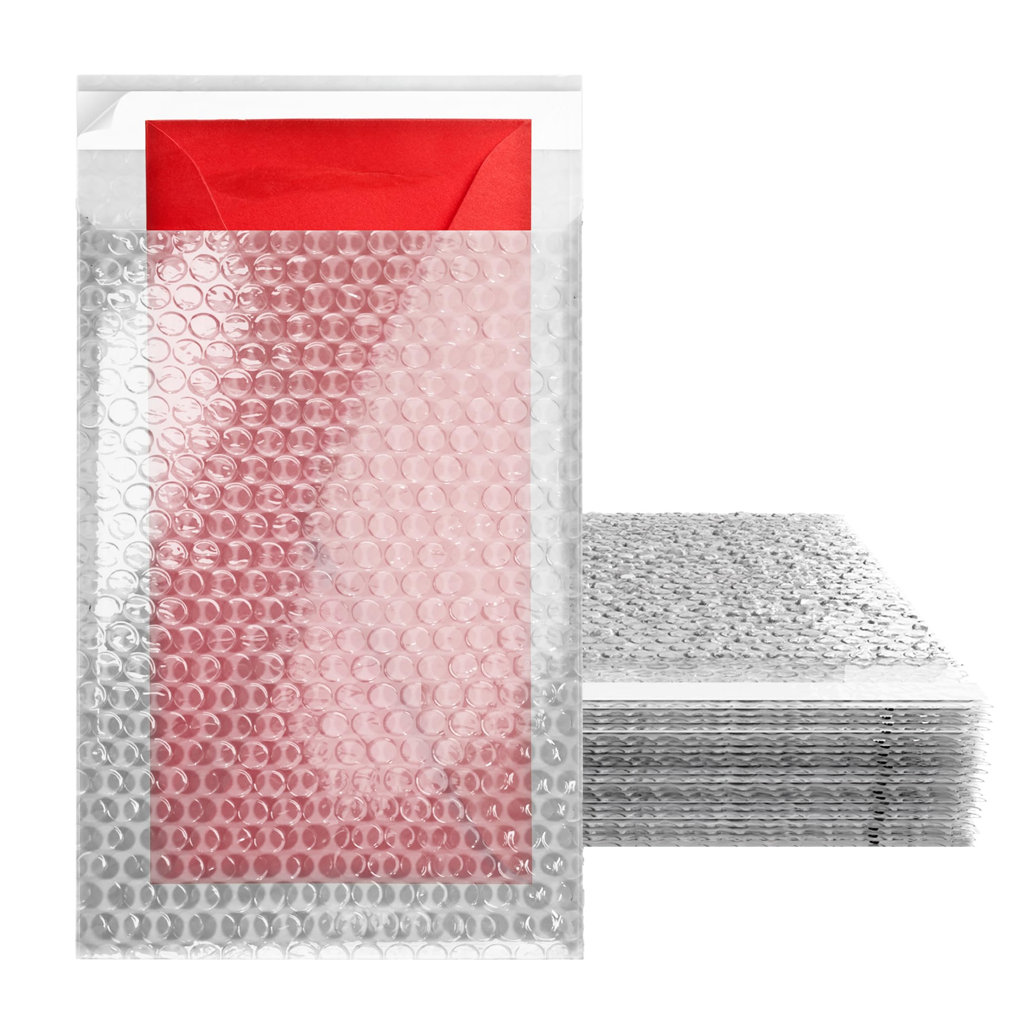 ABC Clear Bubble Out Bags 8x11.5 Inches - Pack of 25 Self-Seal Polyethylene Bubble Pouches for Shipping & Packaging | Protective Cushioning Bubble Mailers | Ideal for Ecommerce, Small Items, Jewelry & Fragile Goods Protection
