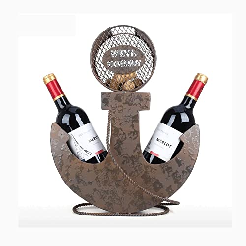 Vintage Wine Rack Anchor - 2 Bottle Wine Holder for Kitchen, Bar & Hotel Decor - Handcrafted Art Ornament for Wine Storage & Organization | Perfect for Home, Restaurant & Gift Giving