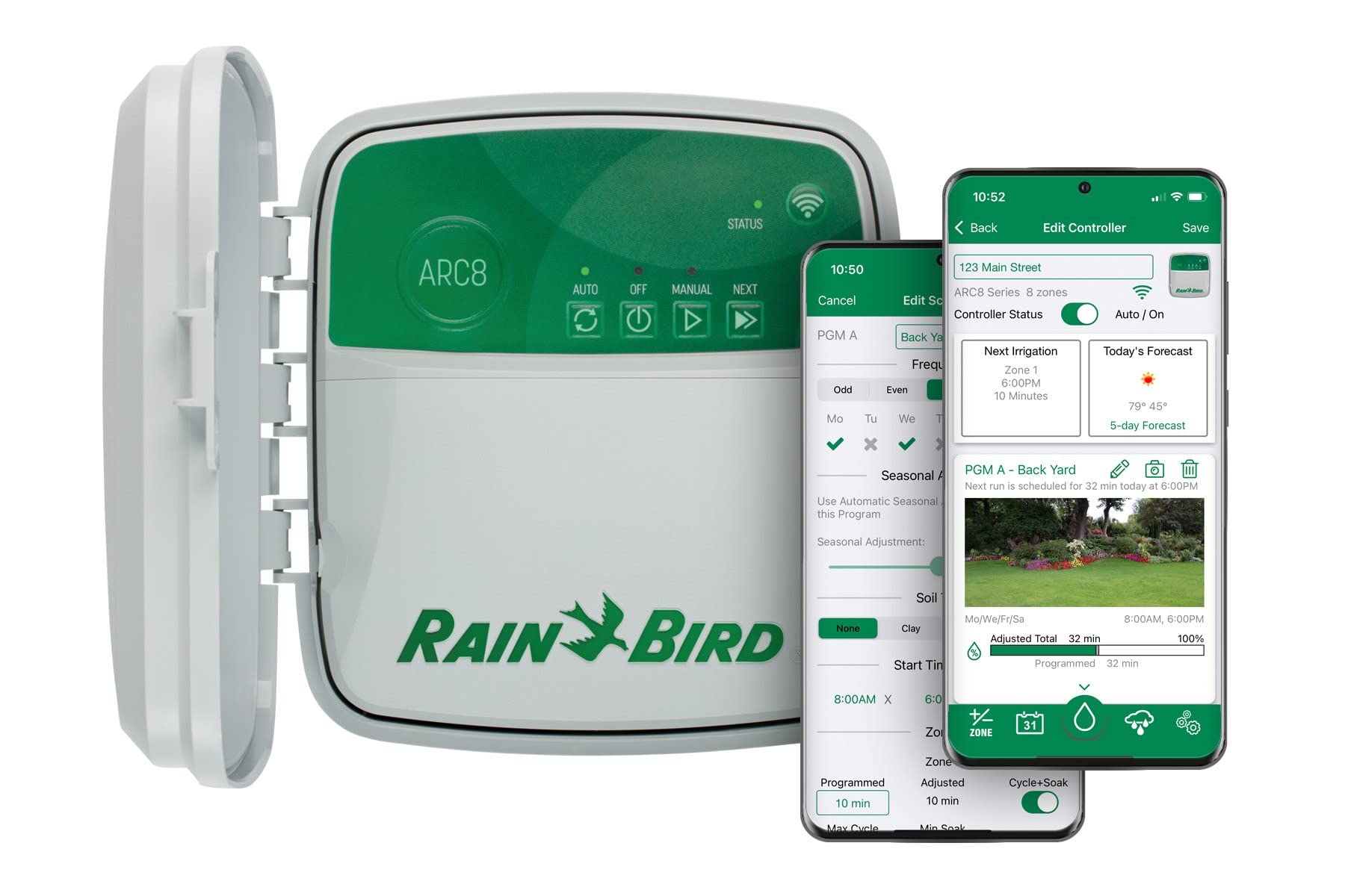 Rain Bird ARC8 Smart WiFi Irrigation Controller - 8-Zone App-Controlled Water Timer for Lawn & Garden | Alexa Compatible, EPA WaterSense Certified | Perfect for Home, Yard & Landscape Watering Systems