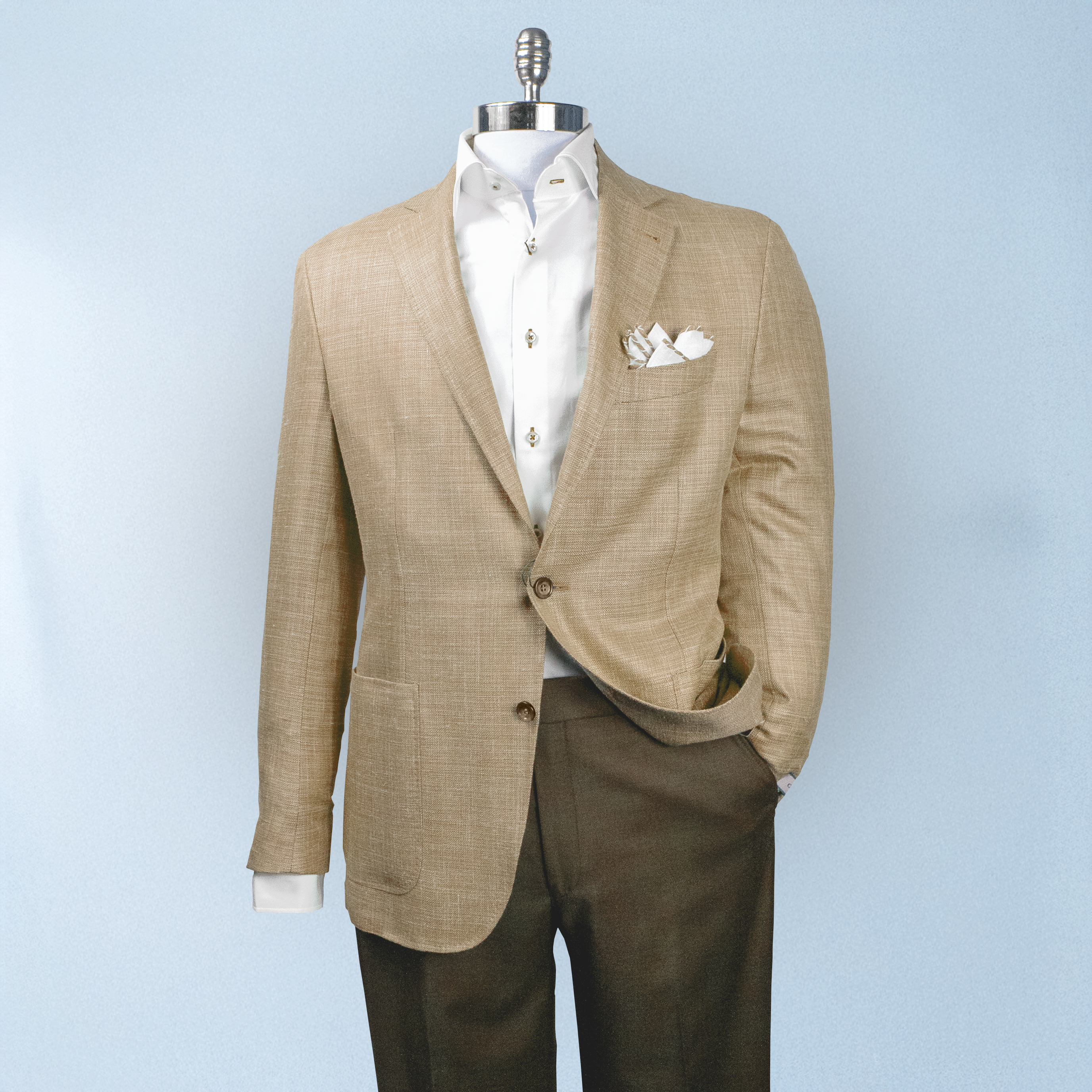 CANALI Men's Tan Solid Kei Sport Coat - Premium Slim Fit Blazer for Business & Casual Wear - Perfect for Office, Weddings & Special Events