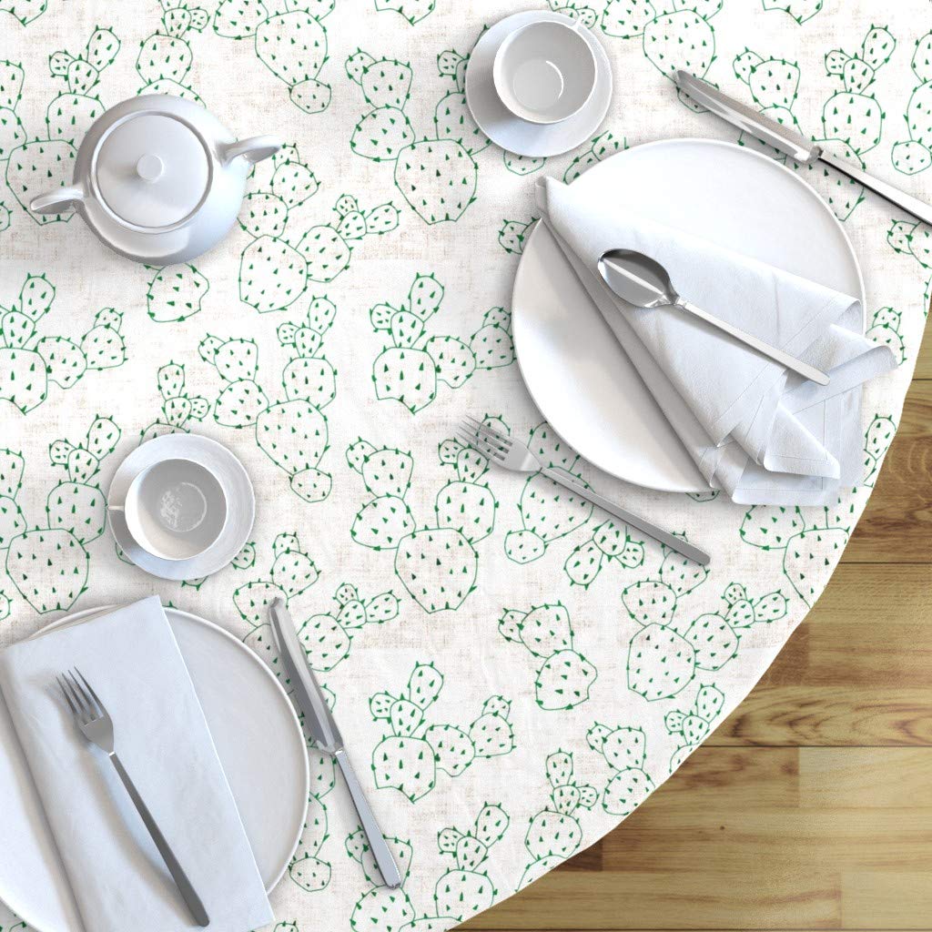Custom French Cactus Desert Boho Tablecloth - 90