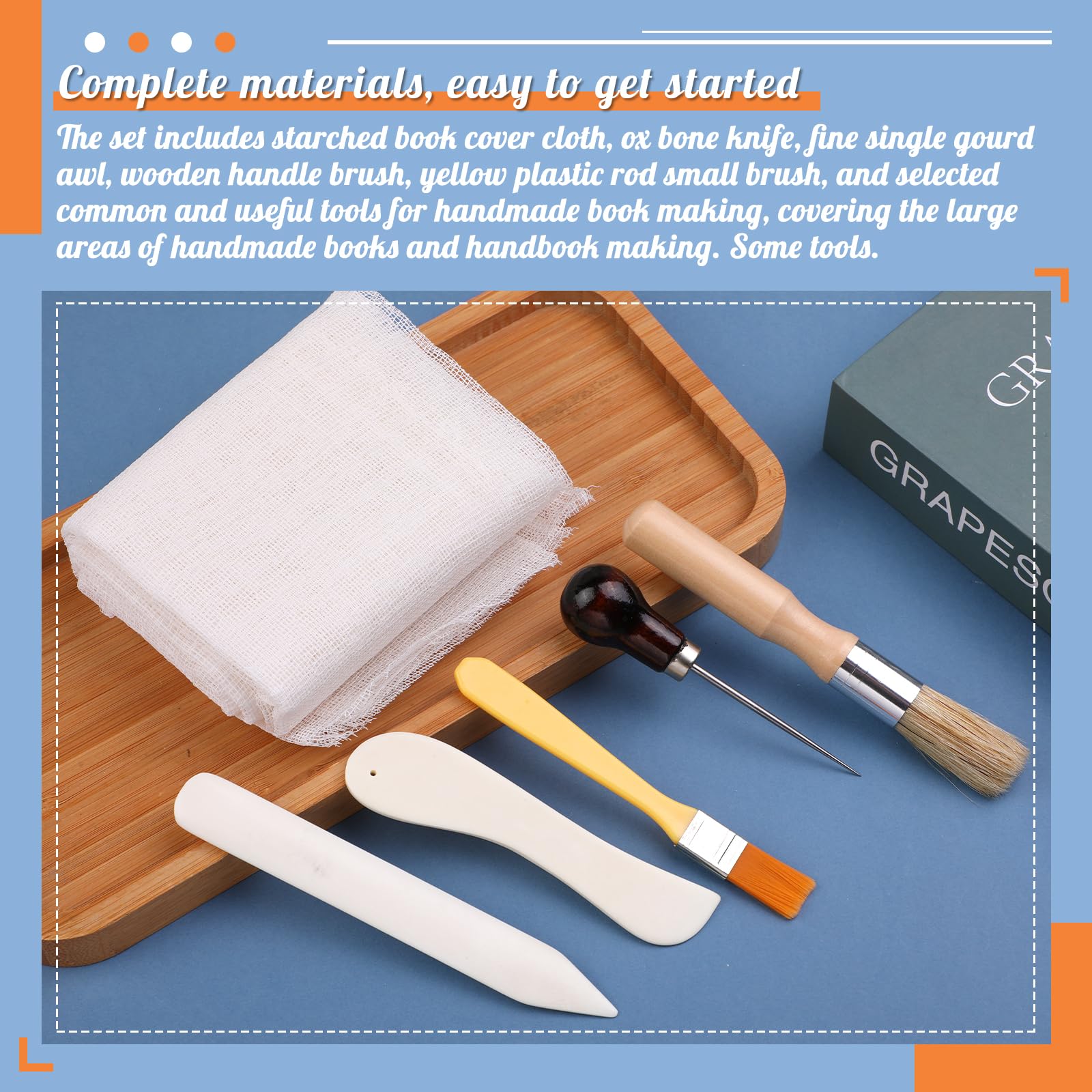 WONVOC Bone Folders Kit - Genuine Bone Creasing Tools for Bookbinding, Paper Crafting, Quilting & Leatherworking - Perfect for DIY Scrapbooking, Card Making & Professional Book Restoration
