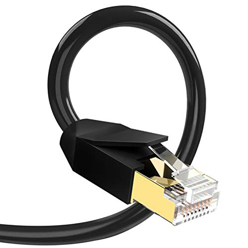 GLANICS CAT 8 Ethernet Cable 1ft 2 Pack - High Speed 40Gbps 2000MHz Shielded RJ45 Network Cable for Gaming, Streaming & Office Use - Compatible with Router, Modem, PS5, Xbox, PC, Laptop (Black) - Perfect for Lag-Free Online Gaming & 4K Video Streaming