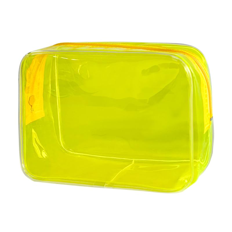 **Neon Yellow Clear Travel Toiletry Bag - Small TSA Approved 7