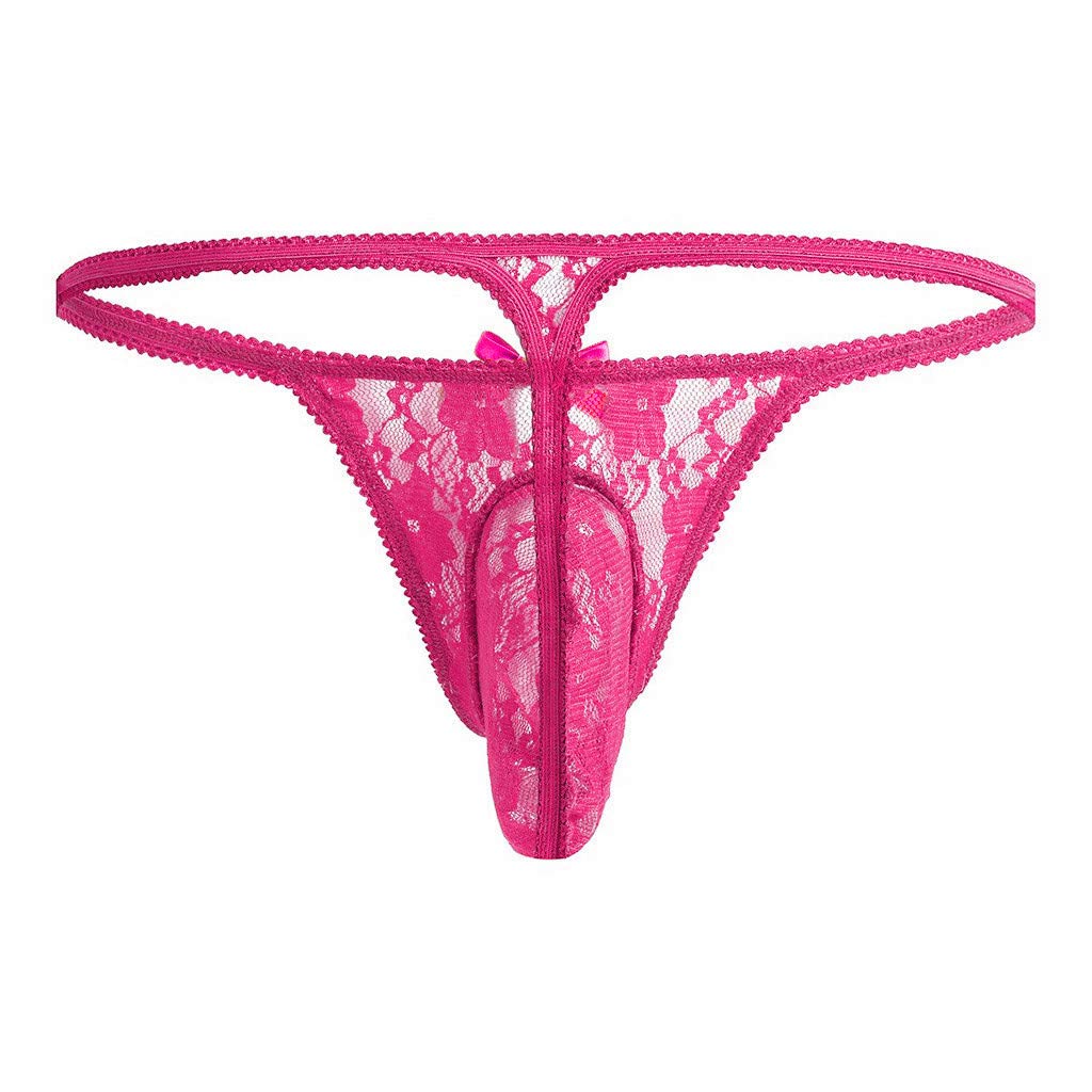 **Stylish Men's Lace G-String T-Back Underwear - Comfortable & Breathable for Daily Wear, Sleepwear & Intimate Moments**