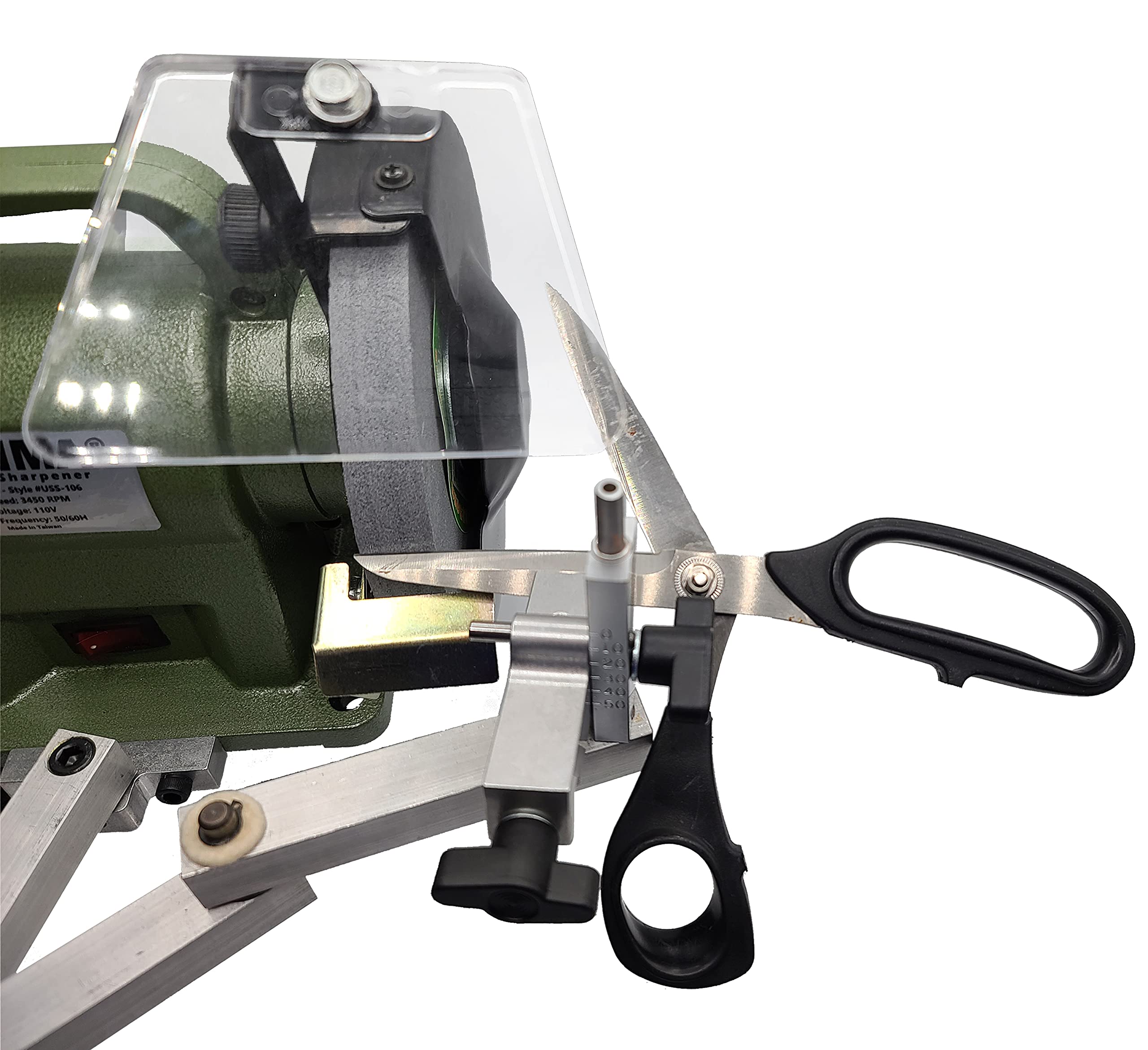Ultima Scissor Sharpener - Professional Benchtop Grinder & Polisher with Convexing Clamp for High-Quality Scissor & Shear Sharpening | Perfect for Salon, Barber, Kitchen & Crafting Tools