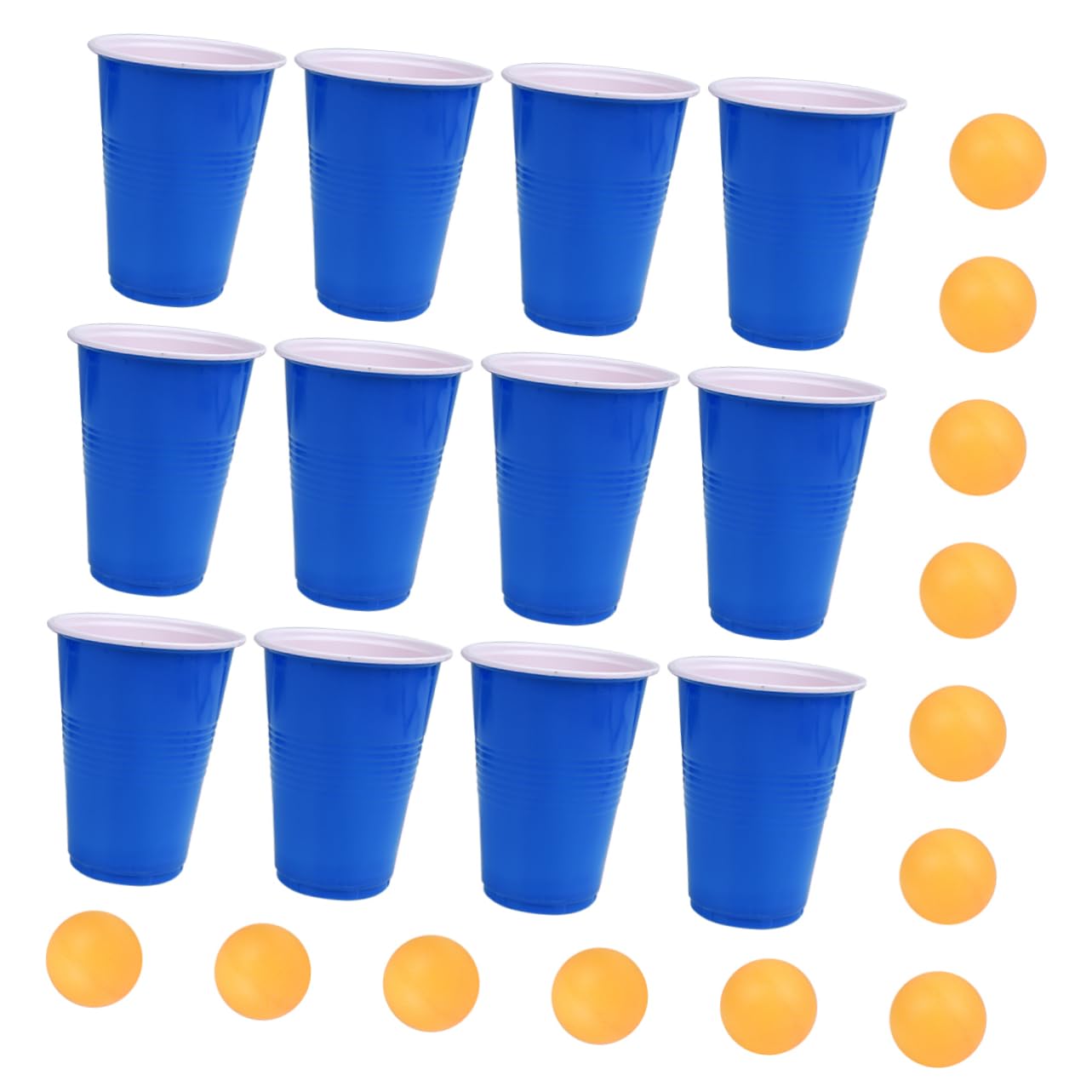 BRIGHTFUFU Giant Beer Pong Game Set - 6 Oversized Cups, 4 Durable Balls & Portable Table - Perfect for College Parties, Tailgates & Backyard Drinking Games