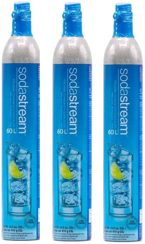 SodaStream 60L CO2 Carbonator Refill - 14.5 Oz (3-Pack) - No Exchange Needed - Perfect for Home Carbonation & Sparkling Water Makers