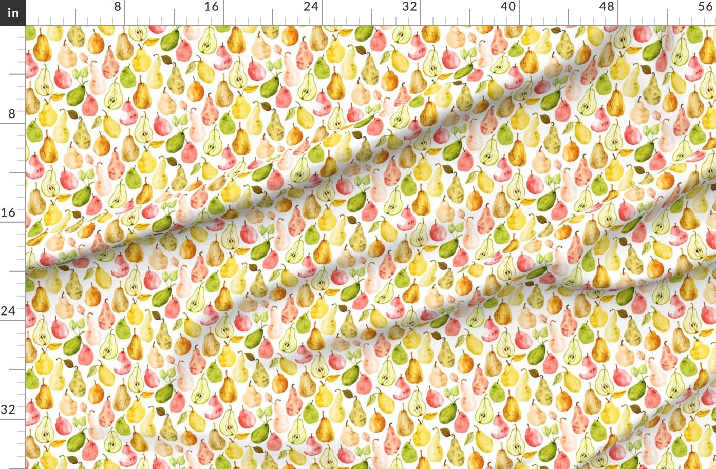 Fall Pears Angel Fruit Printed Fleece Fabric by The Yard - Soft Cozy Material for DIY Sewing Projects, Blankets, Loungewear & No-Sew Crafts - Perfect for Autumn Home Decor, Baby Swaddles & Seasonal Apparel