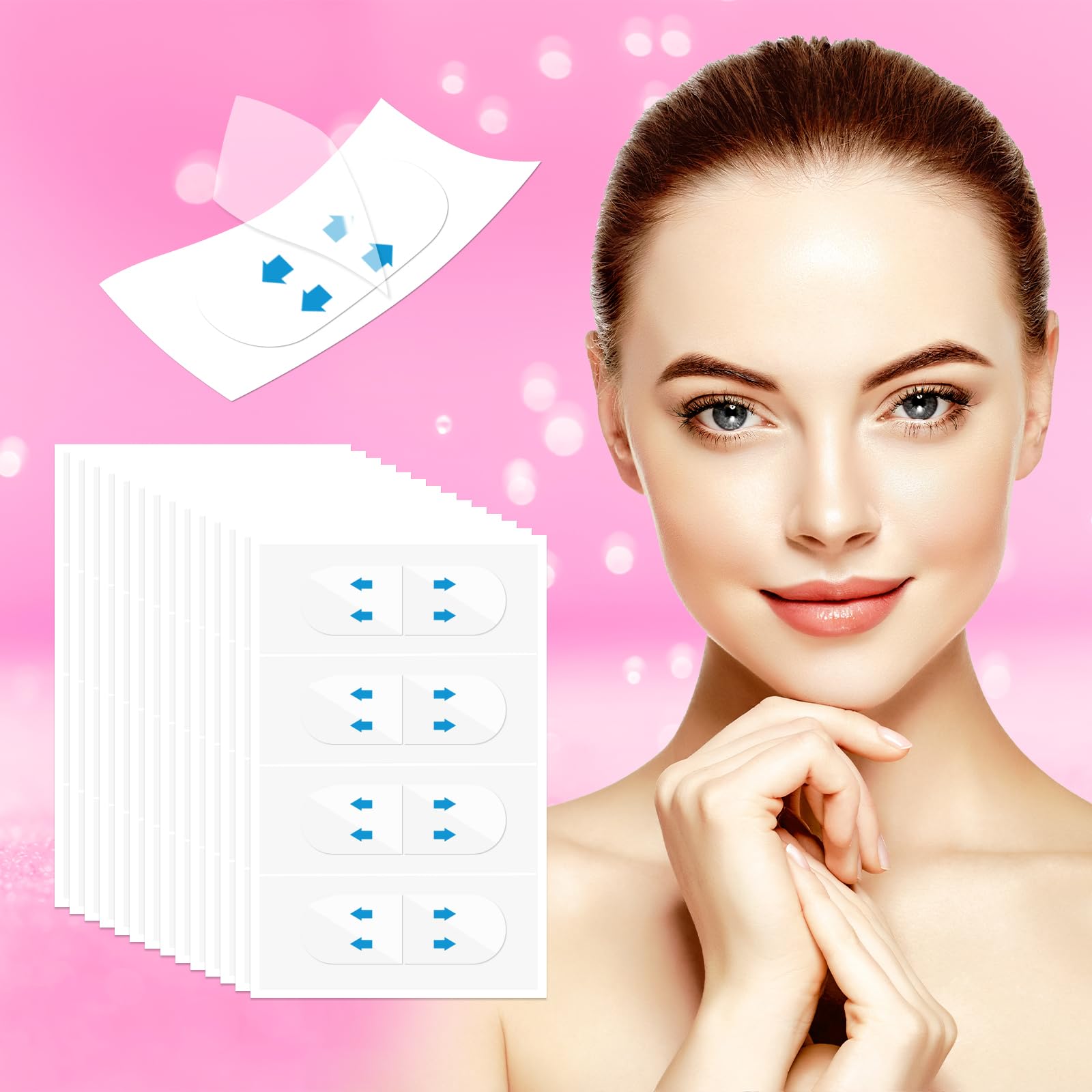 **200PCS Invisible Face Lift Tape - Instant Facelift for Double Chin, Jowls, Eyes & Wrinkles | Saggy Skin Tightener | Makeup & Neck Tape for a Youthful Look | Perfect for Parties, Photos & Daily Use**