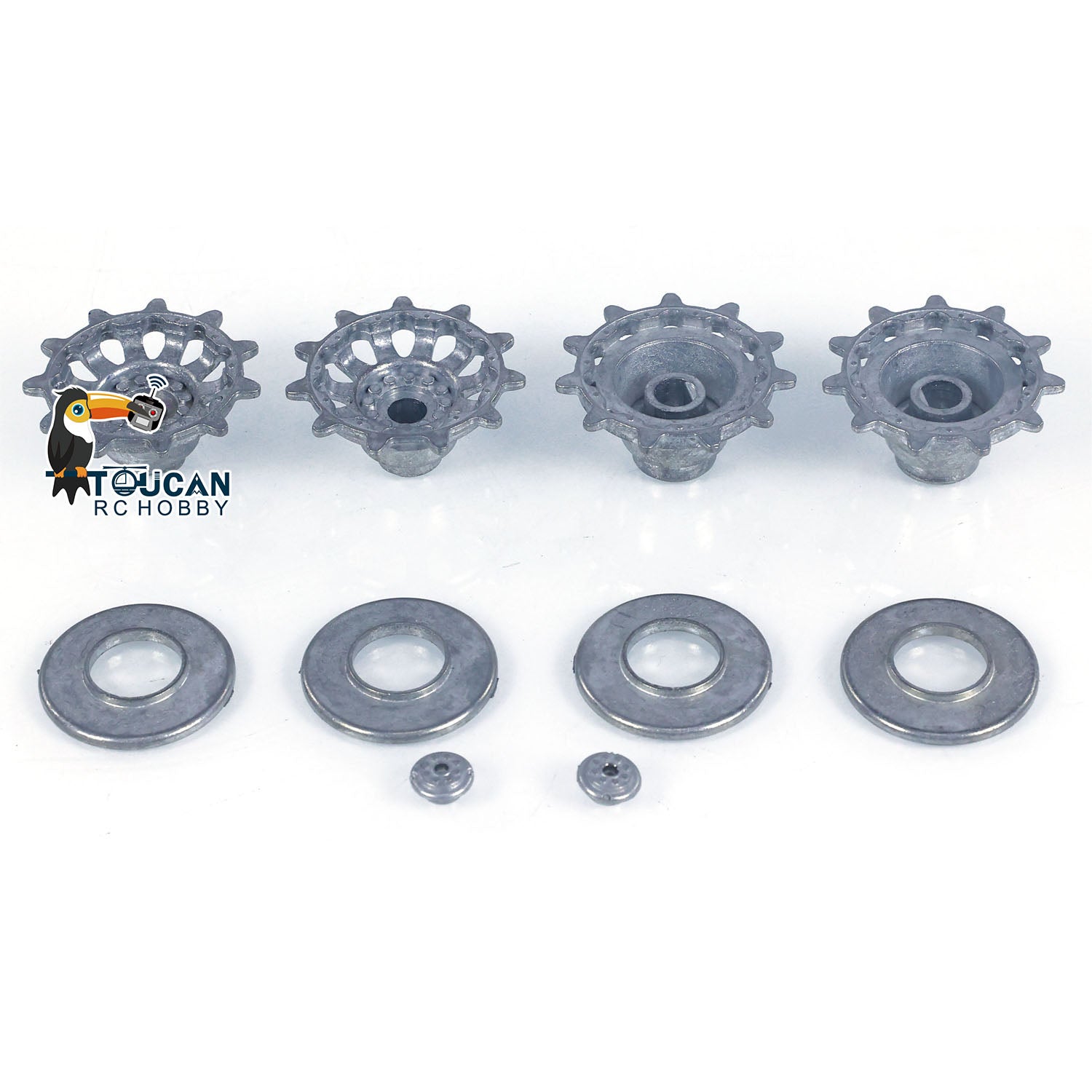 Metal Idler Sprockets & Driving Wheels Replacement Parts for 1/16 Heng Long RC Tank - Compatible with Radio Controlled Military Vehicles Like Panzer Challenger II 3908 - Perfect for RC Tank Repair, Upgrades & Maintenance