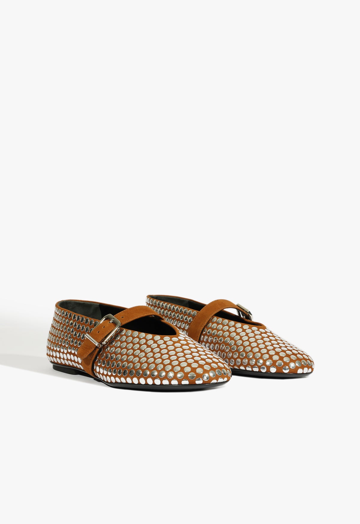 Eiza Studs Ballet Flat Shoes for Women - Comfortable & Stylish Pointed Toe Ballerina Flats - Perfect for Work, Office, and Casual Outfits
