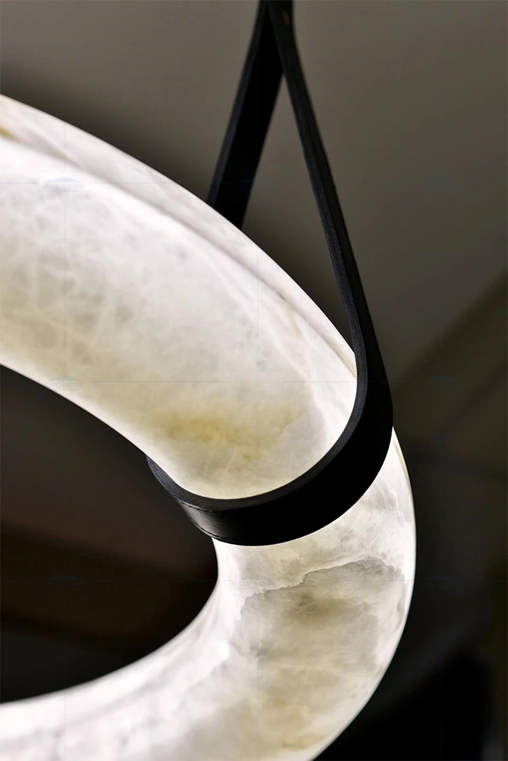 Spanish Marble Ring Chandelier - Elegant Crystal Lustre Lighting Fixture for Dining Room, Living Room, and Bedroom Decor