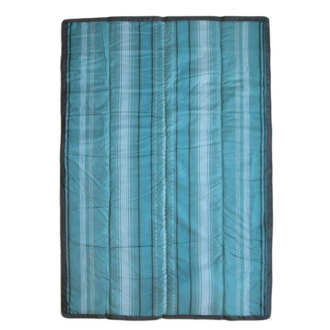 Little Unicorn 5' x 7' Waterproof Outdoor Blanket - Shoreline Stripe Pattern Picnic Beach Blanket for Camping, Park, Beach, and Backyard Use