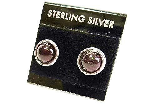 Garnet & Sterling Silver Stud Post Earrings for Women – Elegant Gemstone Jewelry for Everyday Wear & Special Occasions