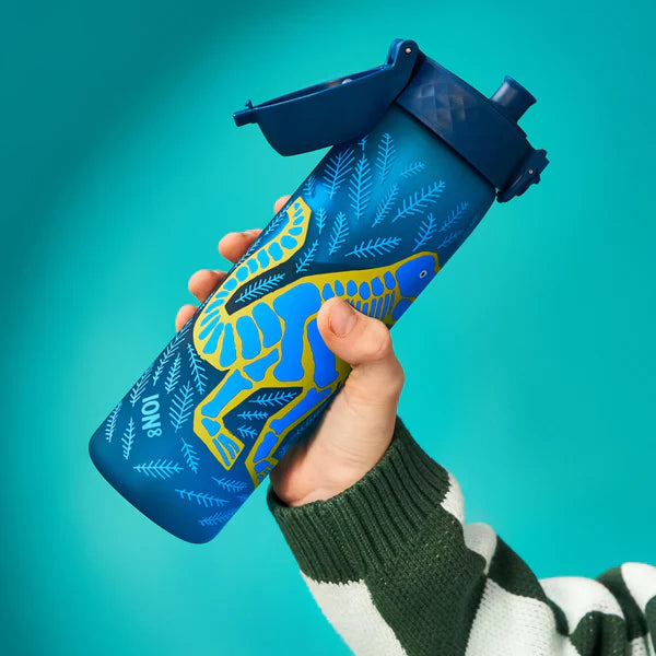 Ion8 Slim 500ml Leak Proof Water Bottle with Dinosaur Design - Perfect for School, Gym, Hiking & Outdoor Activities