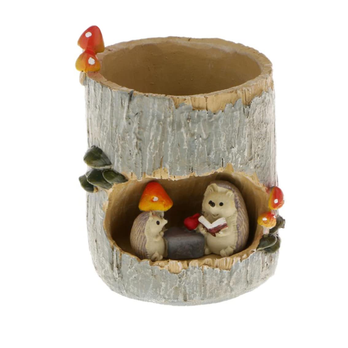 Eioflia Resin Flower Pot - Cute Animal Planter with Hedgehog Design for Micro Landscape, Tree Hole Ornament, Home & Garden Decor - Perfect for Indoor Plants, Succulents, and DIY Craft Projects