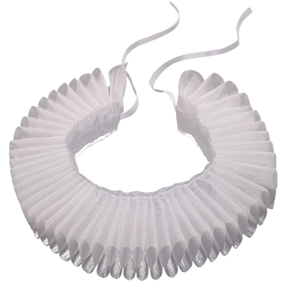 GraceArt Victorian Style Elizabethan Ruff Collar - Elegant Lace Neck & Wrist Cuffs for Renaissance Fairs, Cosplay & Historical Reenactments
