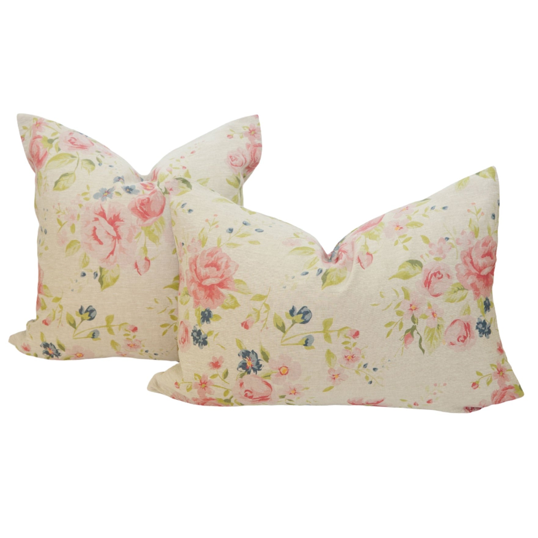 Signature Linen Multi Floral Pillow Cover - Decorative Bohemian Throw Pillow Case for Sofa, Bed & Couch - 18x18 Inches Home Decor Accent