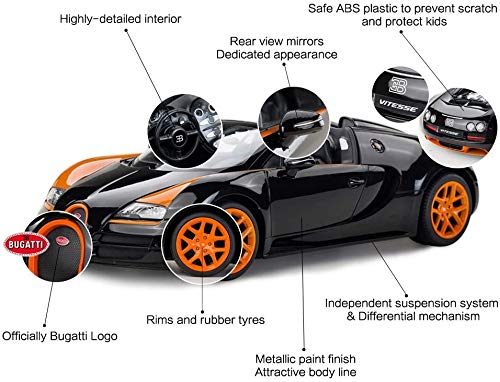 RASTAR Bugatti Veyron 16.4 Grand Sport Vitesse 1:24 Scale Remote Control RC Toy Car - High Speed Racing & Collectible Display for Kids & Adults
