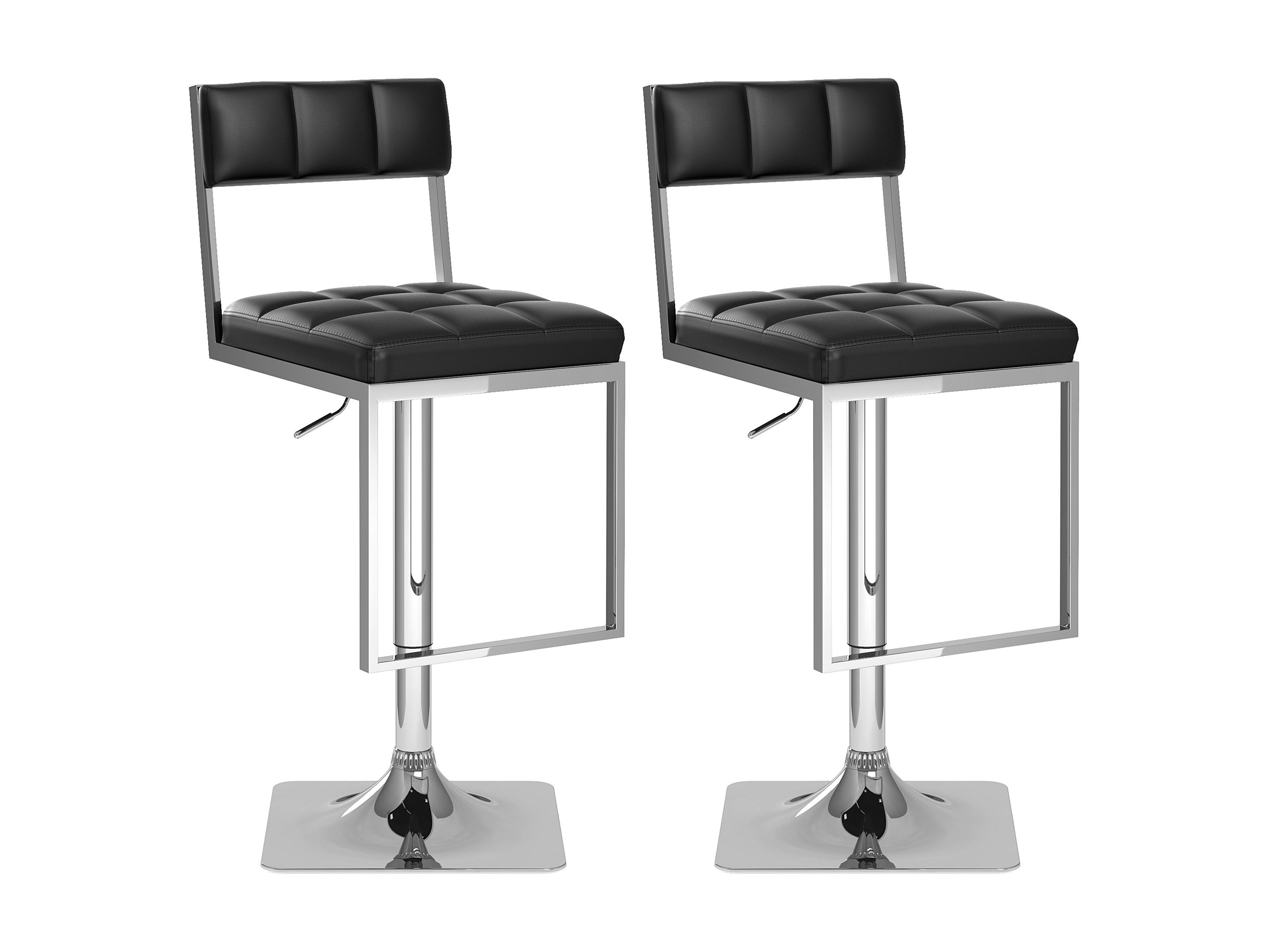 2 Pack Bar Stools for Kitchen Island, Counter Height Swivel Stools with Backrest - Adjustable Height & Padded Seat for Dining, Bar, or Breakfast Nook - Modern Home & Office Furniture
