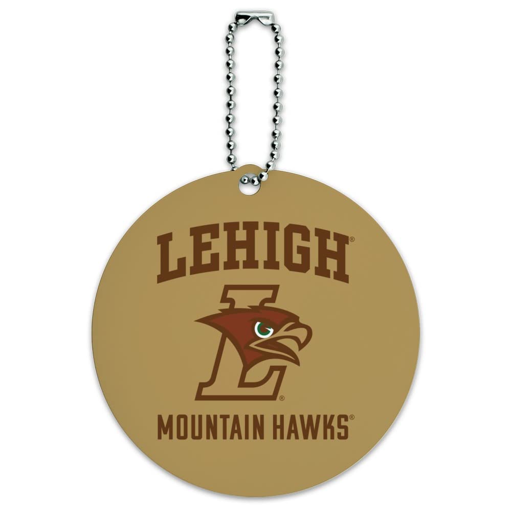 Lehigh University Mountain Hawks Logo Round Luggage Tag - Durable Carry-On ID Tag for Travel Bags - Perfect for Suitcases, Backpacks & College Campus Trips